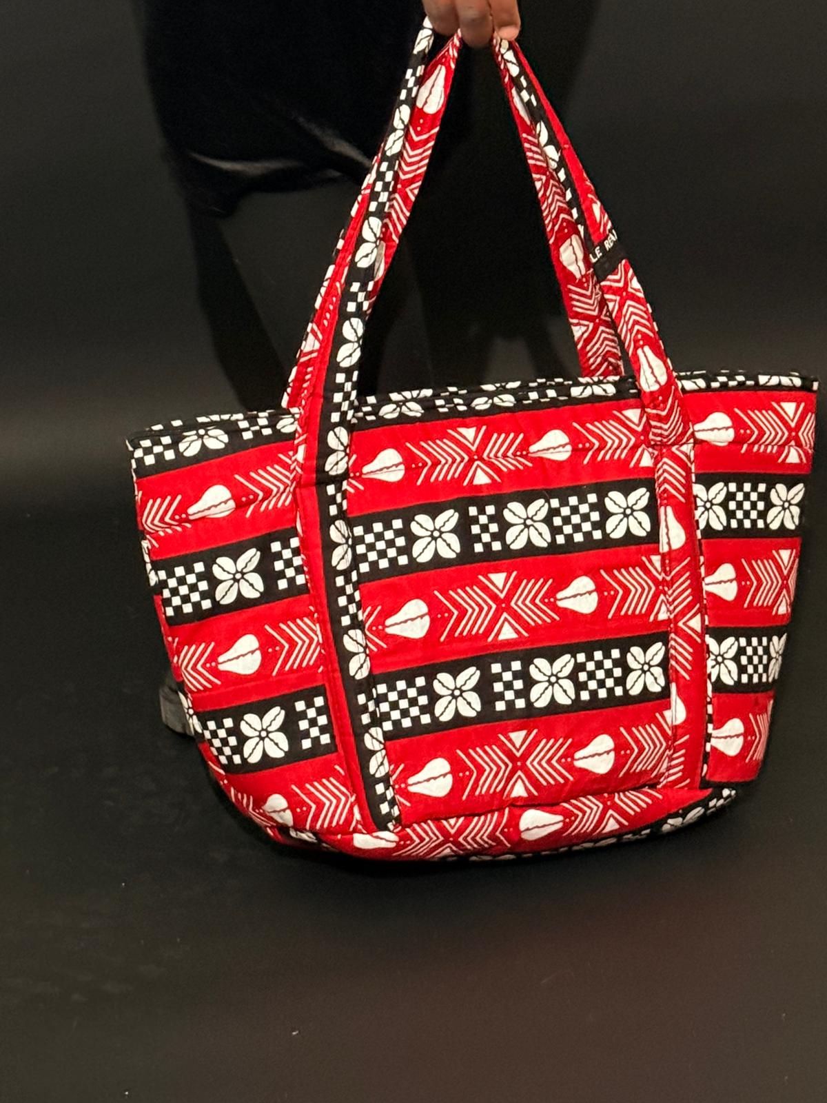 Sac Cabas Ethnique Rouge & Noir – Spacieux, Stylé