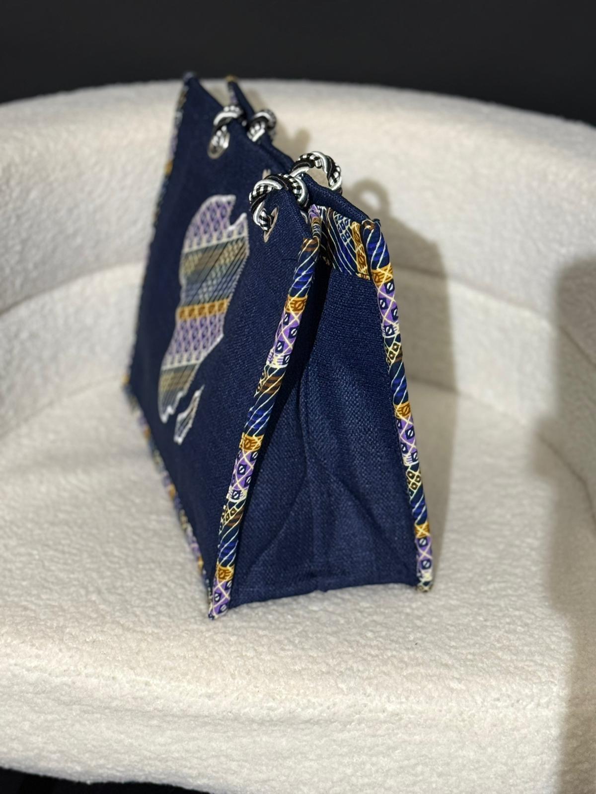 Sac Afrique Indigo Élégance – Wax Premium Multicolore