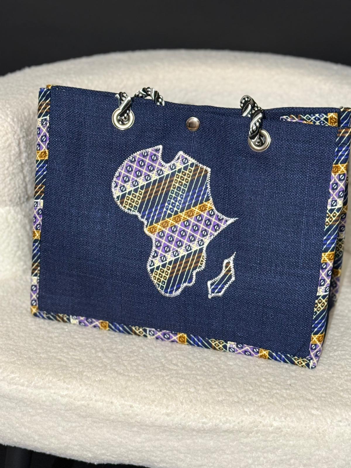 Sac Afrique Indigo Élégance – Wax Premium Multicolore