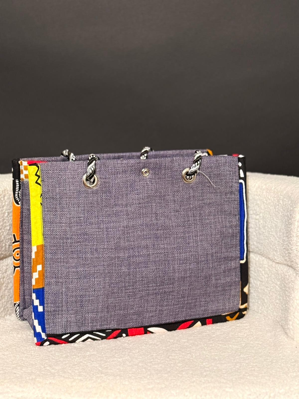 Sac Afrique Élégante – Édition Wax Gris