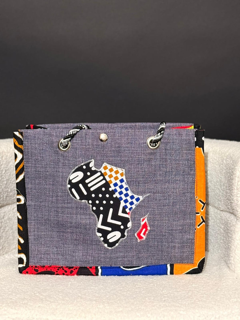 Sac Afrique Élégante – Édition Wax Gris