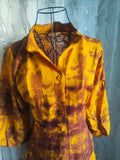 Robe Chemise Or Sauvage– Tie & Dye Jaune Soleil & Brun Chocolat